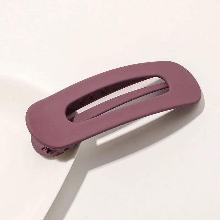 Elegant Hair Clips for Women - Non-Slip Acrylic, Fashionable Solid Colors (Green, Purple) | Stylish Rectangular Barrettes for Everyday Use