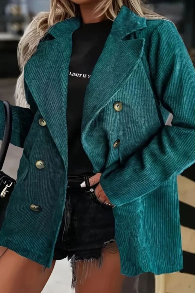 Oversized Polyester Blazer With Zipper Closure, Relaxed Fit, Classic Lapel, And Two-Button Front, Perfect For Casual And Formal Occasions