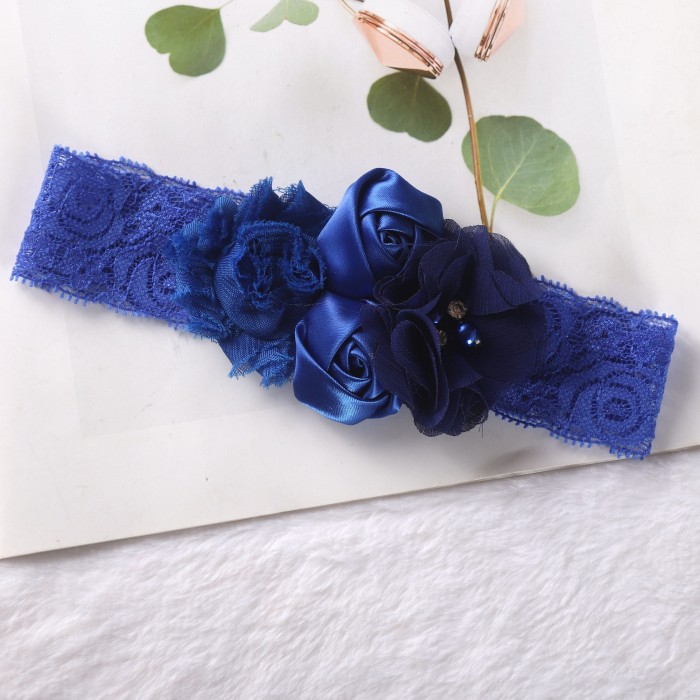 Girls Headband, Newborn Rose Elastic Hair Band, Chiffon Flower Rhinestone Lace Headbands - For Girls - Suitable for Birthdays, Parties & Everyday Wear - Perfect Gift for Little Princesses