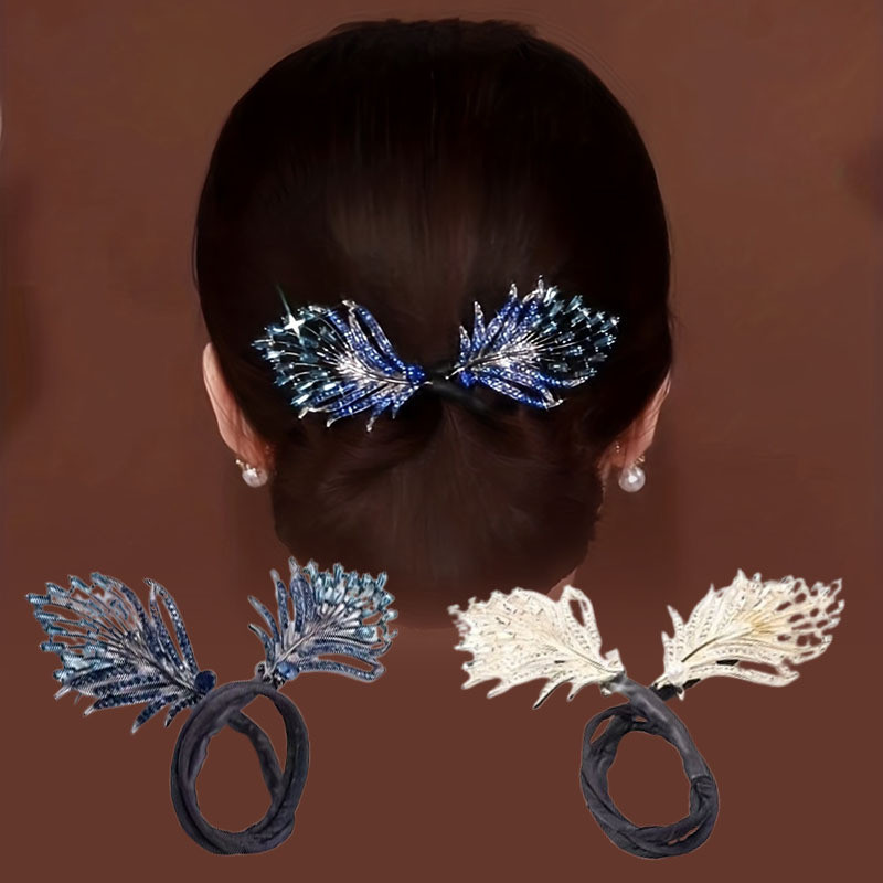 2pcs Leaf Shaped Decor Hair Bun Maker DIY Elegant Lazy Hair Curler French Twist Hairstyle Bun Hair Accessories