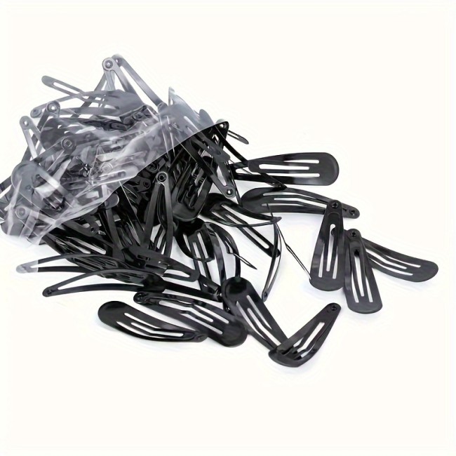 10pcs Minimalist Droplet Hair Clips 10pcs Elegant Minimalist Droplet-Shaped Metal Hair Clips, Anti-Slip Solid Color Accessories with Sequin Detail