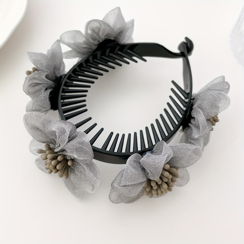 Daily Wear Floral Hair Claw Elegant Floral Decor Hair Claw, Ponytail Holder with Banana Clip, Suitable for Daily Wear, Hair Styling Artifact