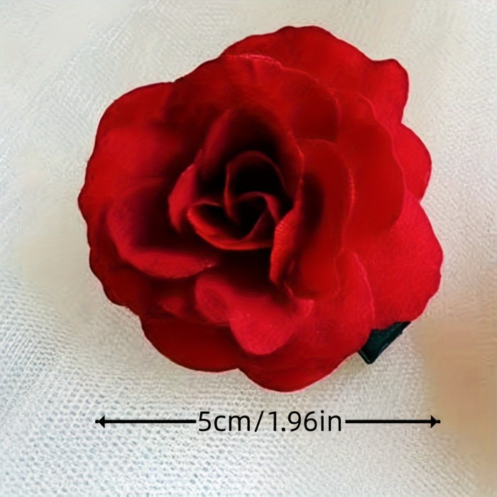 5pcs Fashion Classic High Quality Simulation Rose Hairpin Decor