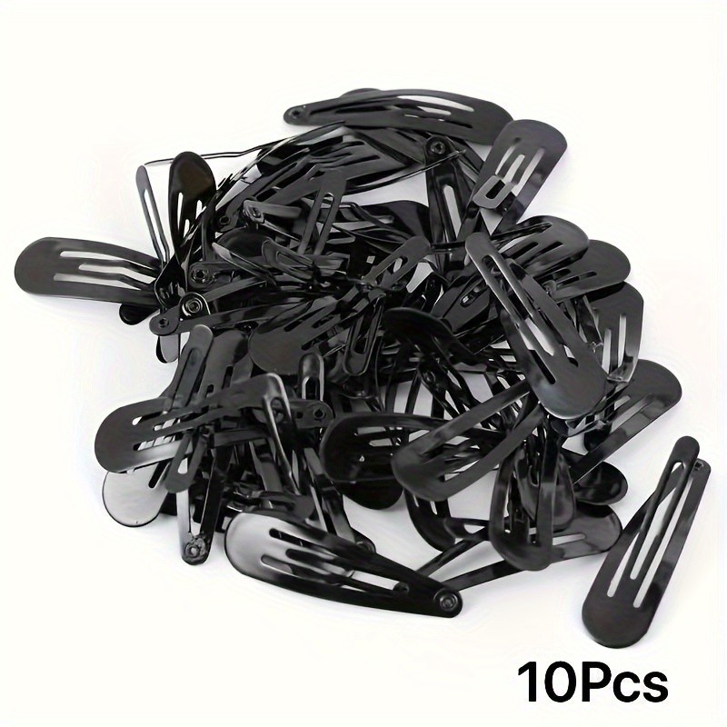 10pcs Minimalist Droplet Hair Clips 10pcs Elegant Minimalist Droplet-Shaped Metal Hair Clips, Anti-Slip Solid Color Accessories with Sequin Detail