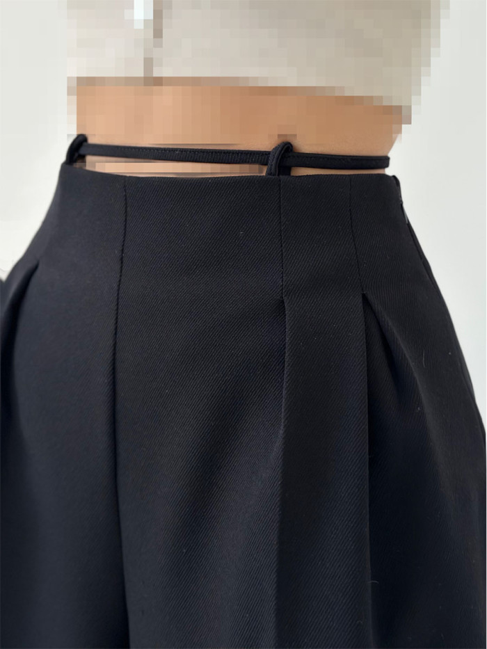 Chic waist tie embellished trousers