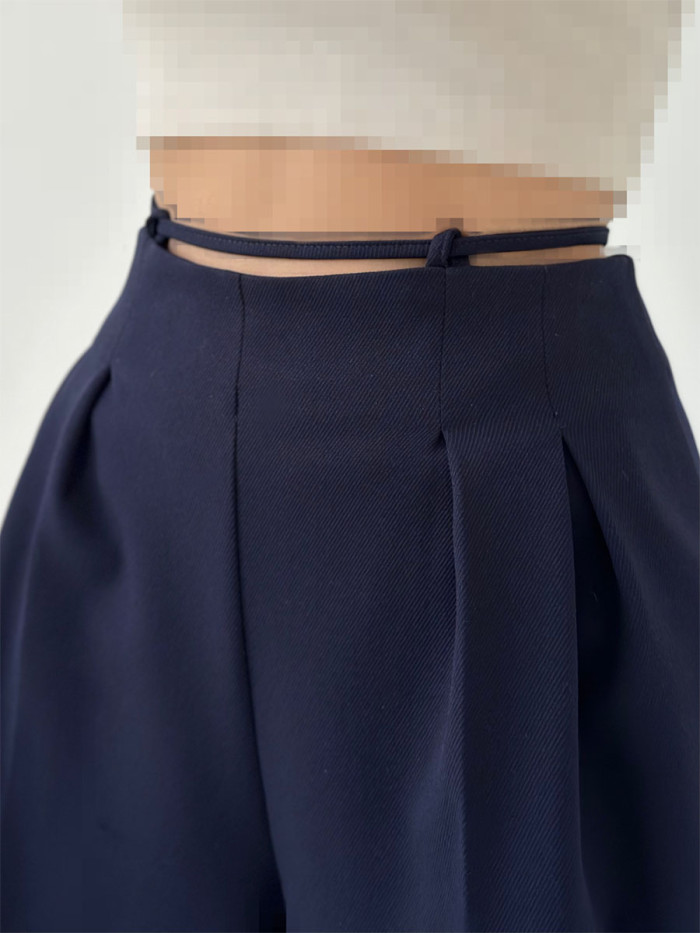 Chic waist tie embellished trousers