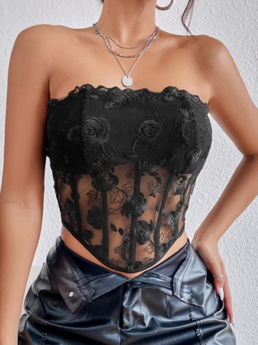 Women's Tank Tops Sexy Rose Lace Fish Bone Argyle Bodycon Cami Top