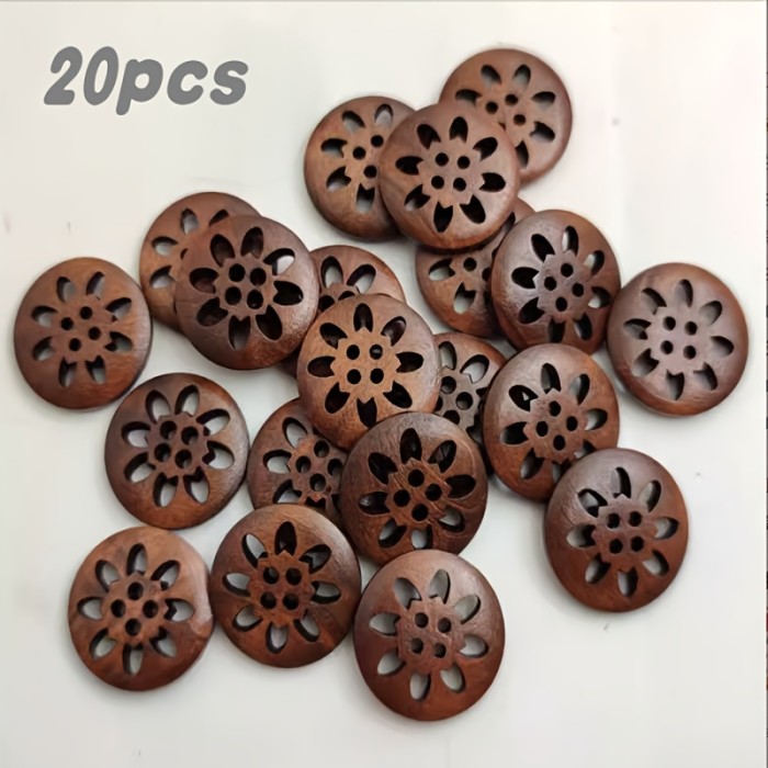 25mm Snowflake Wooden Button