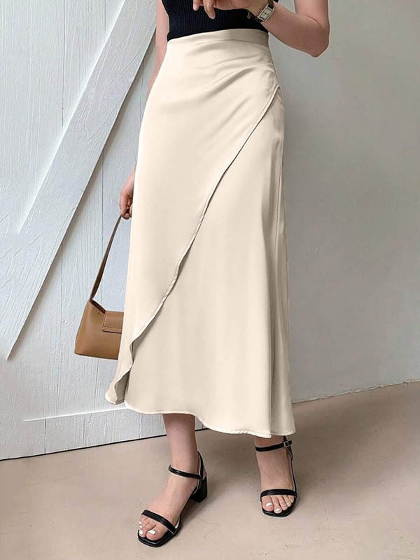 Bodycon High Waisted No Belt Solid Color Skirts Bottoms