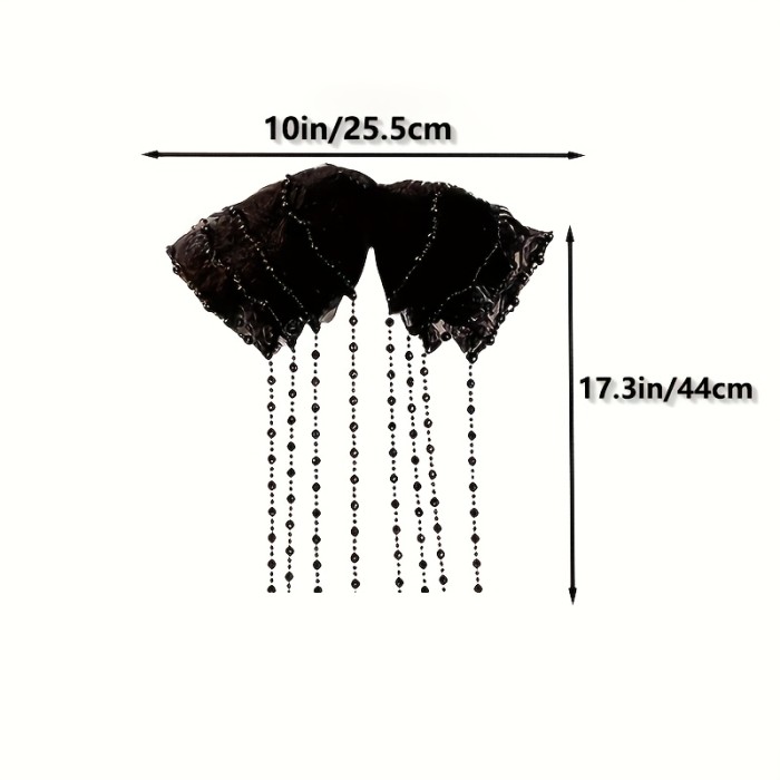AYLHFO Elegant Lace Butterfly Bow Hair Clip with Long Tassels - Large Floral Spring\u002FSummer Accessory for Women, Ideal for Weddings and Parties, Mixed Colors, Wedding Hair Accessory|Glamorous Style|Spring\u002FSummer Wear