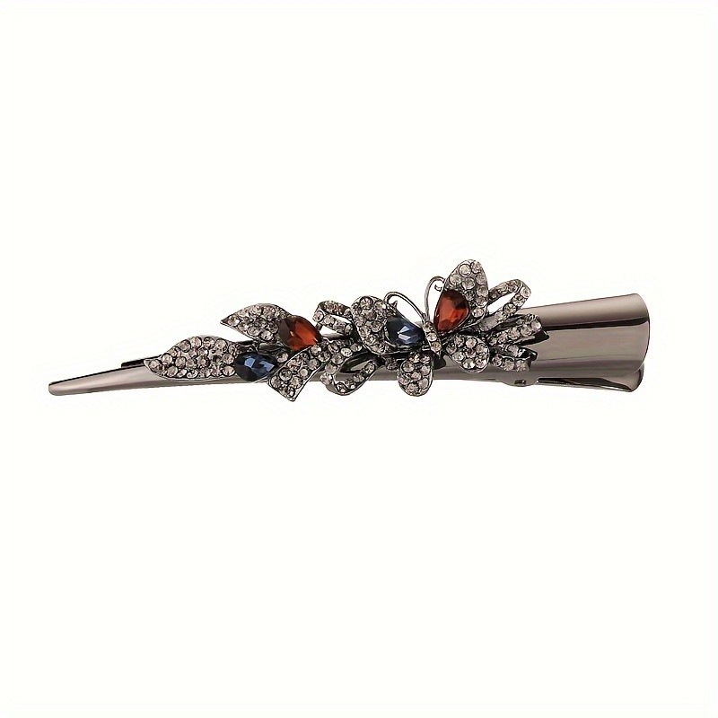 Elegant Large Butterfly Bow Hair Clip, Resin Duckbill Clip for Women, Vintage Style, Multicolor - Ideal for Women's Day, Butterfly Hair Clips