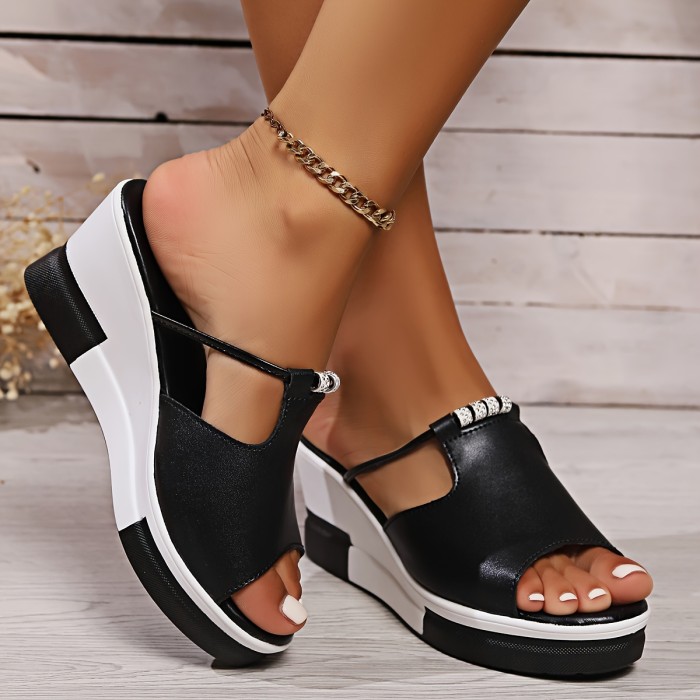 Women's White Leather Diamond Slippers