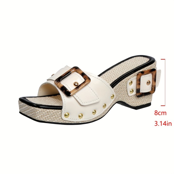 2025 Upgraded Platform Wedge Sandals, Stylish Summer Sandals, Comfortable Versatile Sandals for Women, High-Heeled Sandals, Size 42 Wedge Sandals.