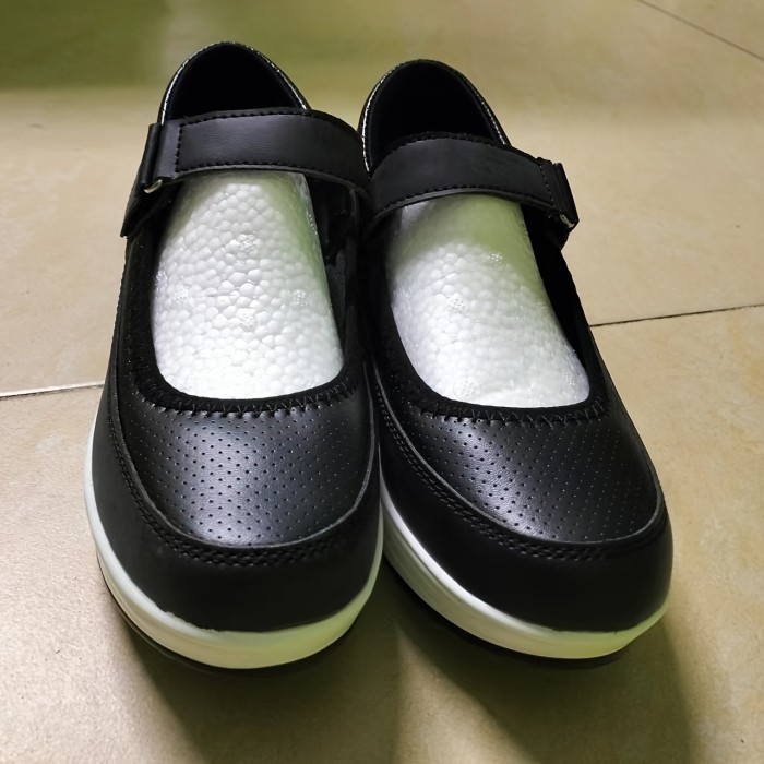 Women'S Fashion Sneakers Low Top Hook-and-Loop Fastener Plain Toe PU Sole Breathable Comfortable Nurse Shoes All-Season Solid Color with Cushioned Insole from Quanzhou - Professional Dry Clean or Hand Wash