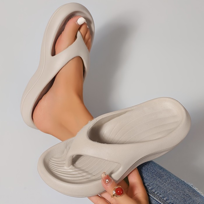 Summer 2024 Women's Fashion Slides - Casual Thick Sole Flip-Flops, Non-Slip EVA Beach Sandals