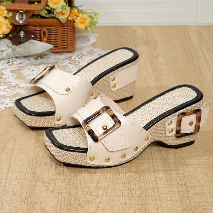 2025 Upgraded Platform Wedge Sandals, Stylish Summer Sandals, Comfortable Versatile Sandals for Women, High-Heeled Sandals, Size 42 Wedge Sandals.