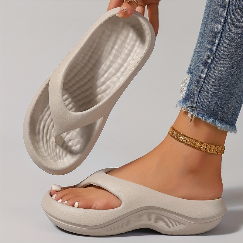 Summer 2024 Women's Fashion Slides - Casual Thick Sole Flip-Flops, Non-Slip EVA Beach Sandals