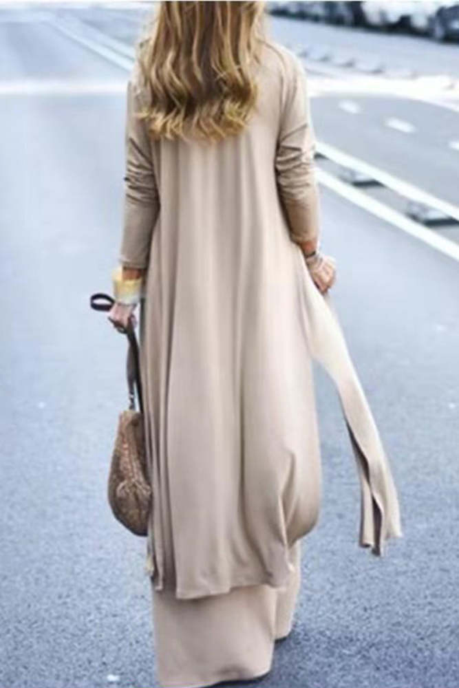 Casual Street Solid Solid Color V Neck Long Sleeve Two Pieces(4 Colors)