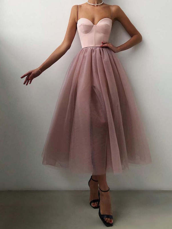 White Sexy Solid Color Sleeveless Cami Midi Puffy Dress