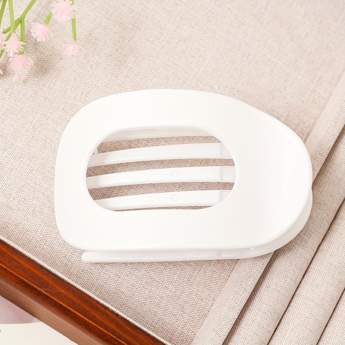 3pcs Plastic Flat Oval Hair Clip, Summer Minimalist Leopard Print Back Of The Head Disc Hair Clip, Curved Arc Design Temperament Shark Clip Hair Accessory