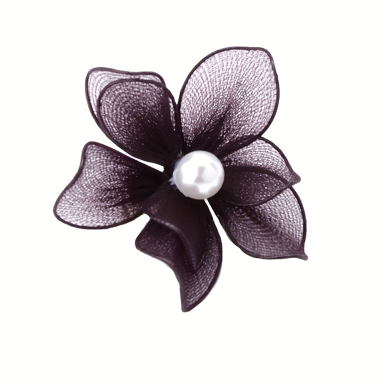 Romantic Bloom Hair Accessories - Exquisite Handcrafted Polyester Flower Hair Clip for Elegant Bridal Wedding Ceremony, Prom, and Formal Occasions - Adds Touch of Vintage Glamour and Sophistication