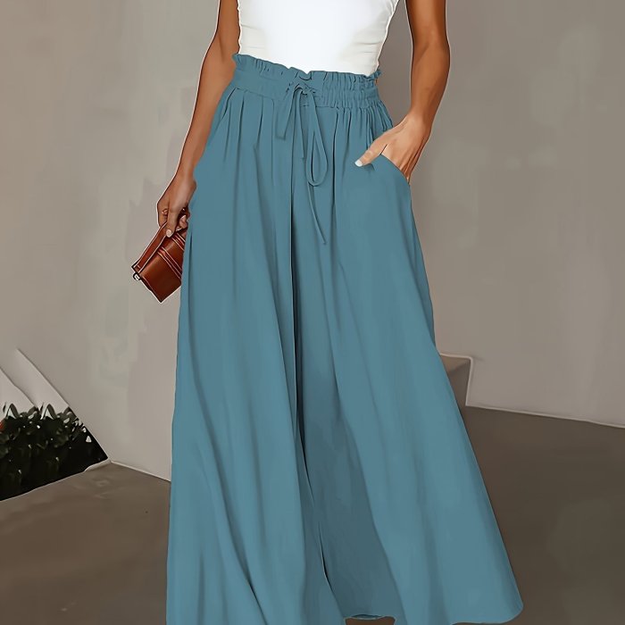 Women's High-Waisted Wide-Leg Pants – Flowy, Slimming & Comfortable Fit