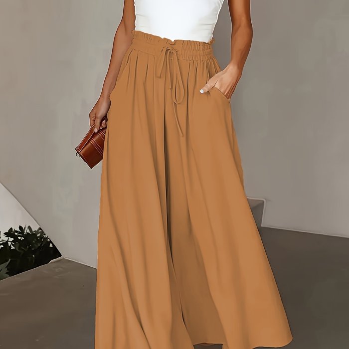 Women's High-Waisted Wide-Leg Pants – Flowy, Slimming & Comfortable Fit