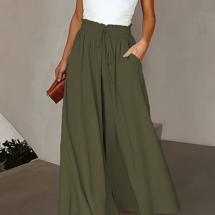 Women's High-Waisted Wide-Leg Pants – Flowy, Slimming & Comfortable Fit
