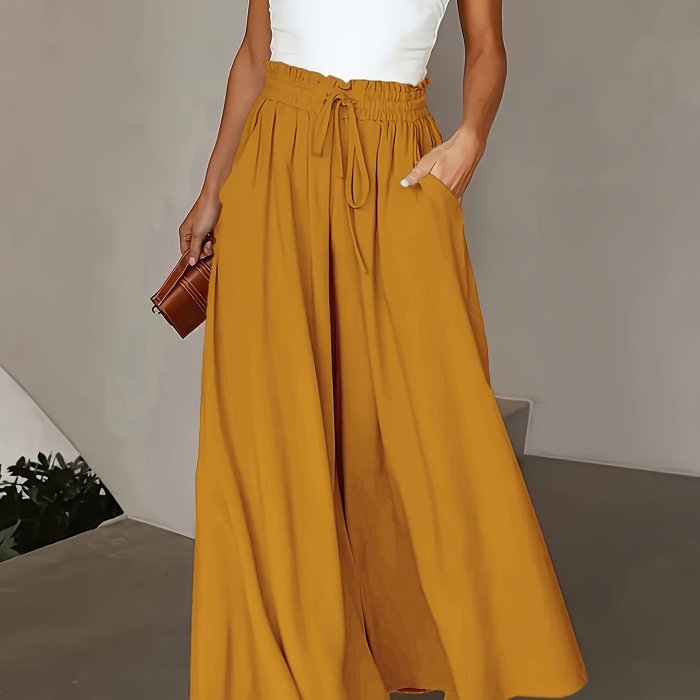 Women's High-Waisted Wide-Leg Pants – Flowy, Slimming & Comfortable Fit