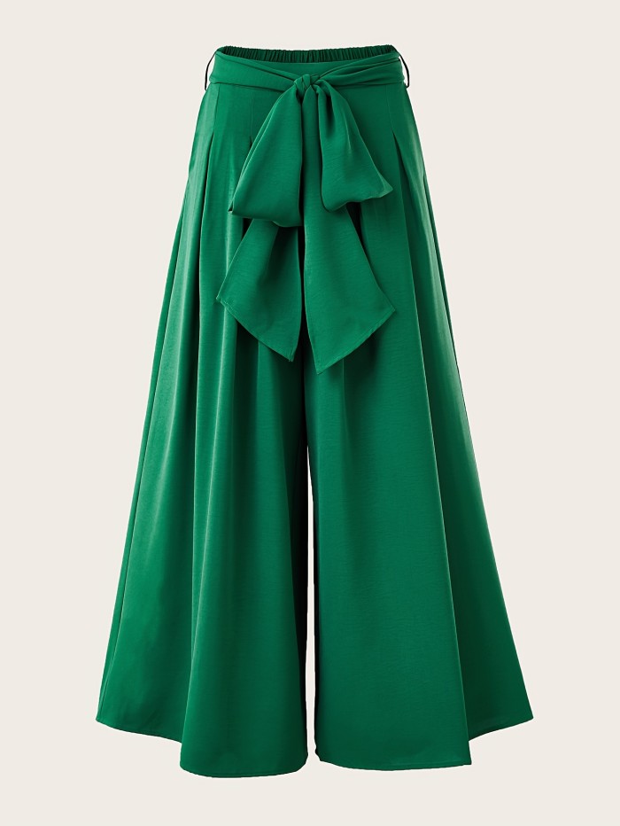 Women's High-Waisted Drapey Wide-Leg Pants – Slimming, Comfortable & Casual Fit