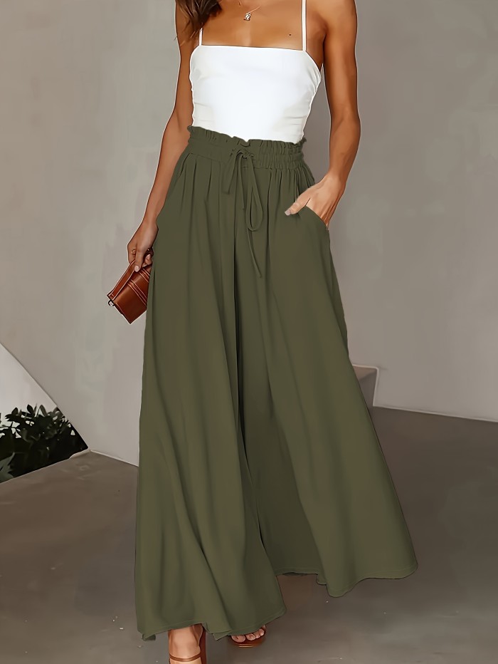 Women's High-Waisted Wide-Leg Pants – Flowy, Slimming & Comfortable Fit