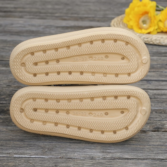 Women'S Flip-Flops with Ethnic Bohemian Style, Colorful Wooden Tassels, Casual Vacation Beach Party Sandals