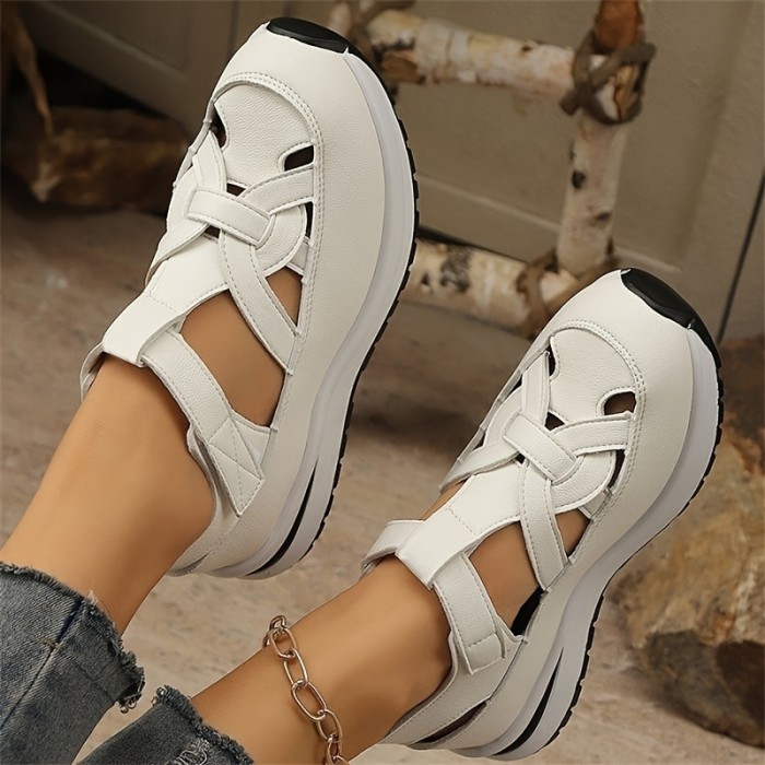 Women's Casual Platform Sandals with Thick Raised Wedge Heel