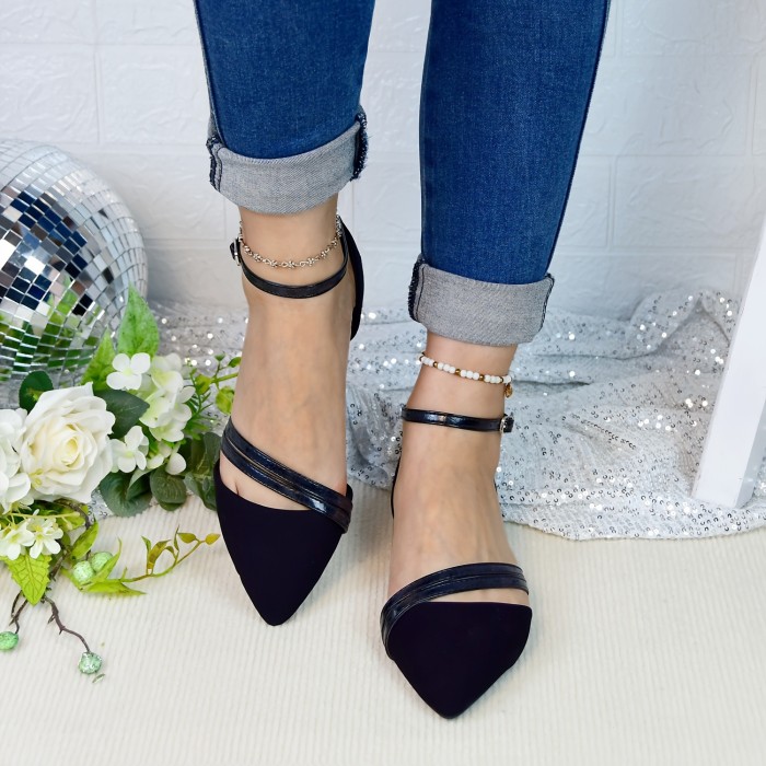 Ms. Mary Jane Flat Shoes Feature a Stylish Pointed Toe with a Single Strap, Offering an Elegant And Simple Design That Is Lightweight And Breathable.