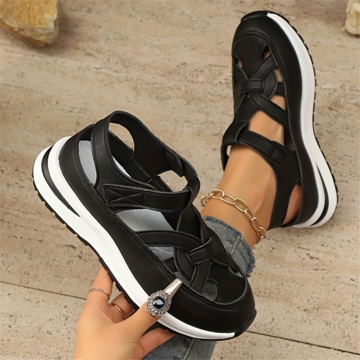 Women's Casual Platform Sandals with Thick Raised Wedge Heel