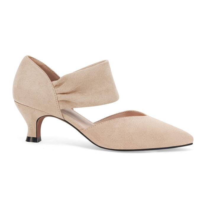 Women's Low Heel Dress Shoes, Pointed Toe Ankle Strap Elegant Party Wedding High Heels