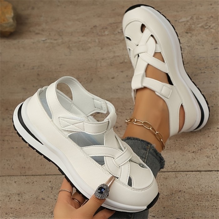Women's Casual Platform Sandals with Thick Raised Wedge Heel