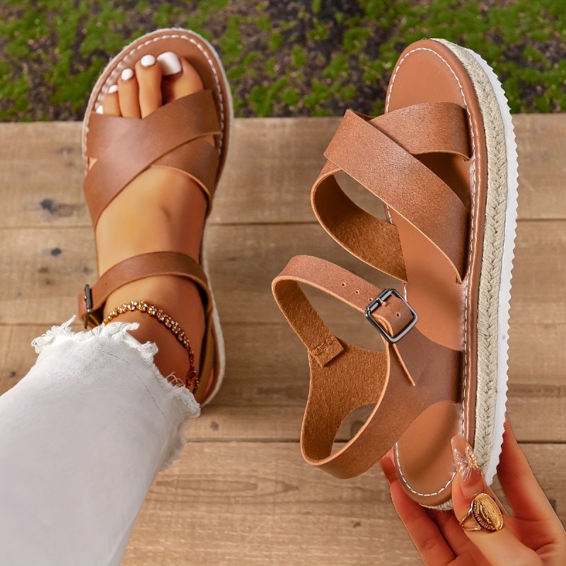 Women's Casual Cross-Strap Flat Sandals