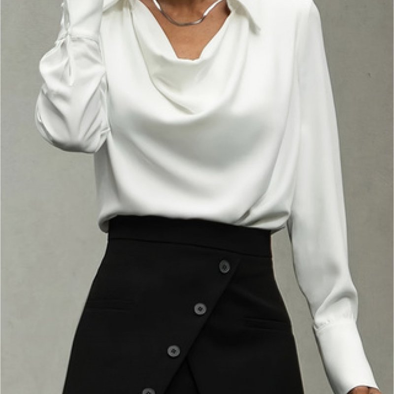 Women's Elegant Long Sleeve High Neck Shirt