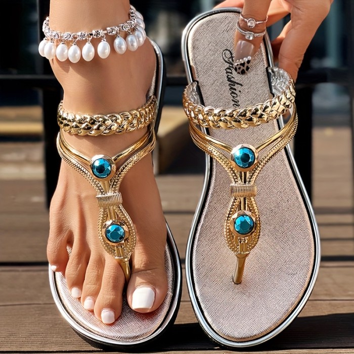 Women's Summer Beach Flip Flops, Comfortable Slip-On Open Toe Sandals