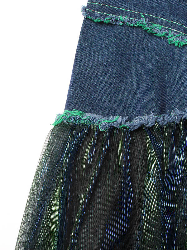 A-Line High Waisted Belted Shiny Skirts Bottoms