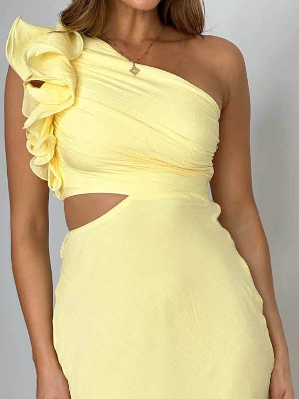 Stylish Elegant One-Shoulder Slim Dress