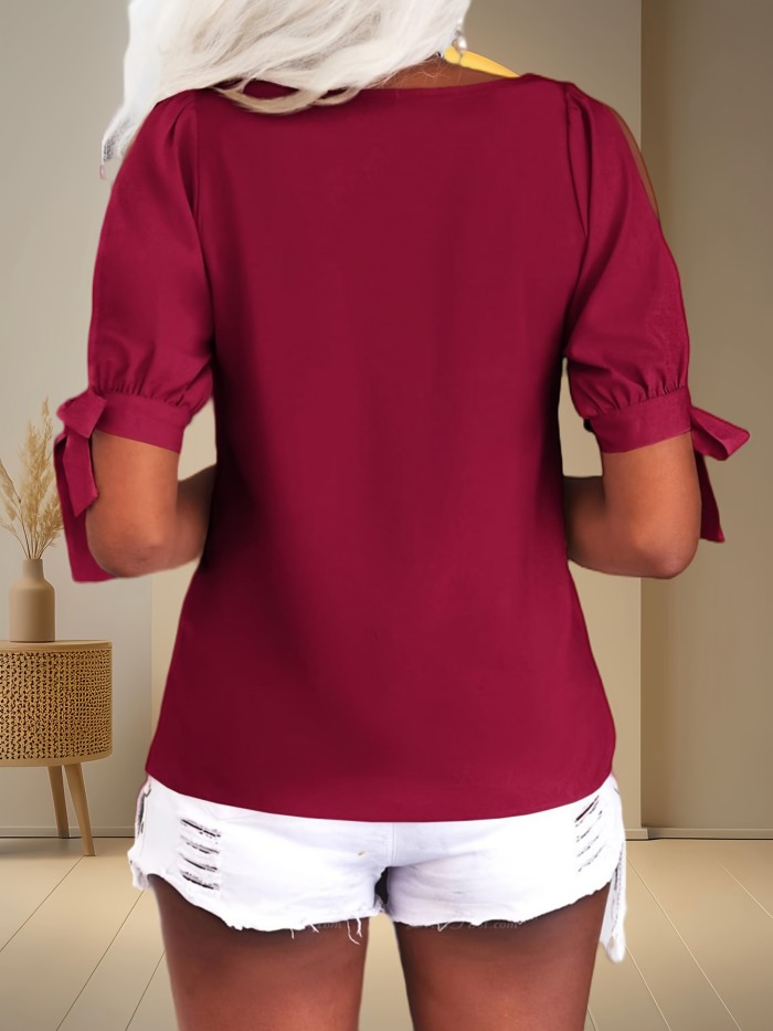 Cold Shoulder Tops Cold Shoulder Women's V-Neck Short Sleeve Tops