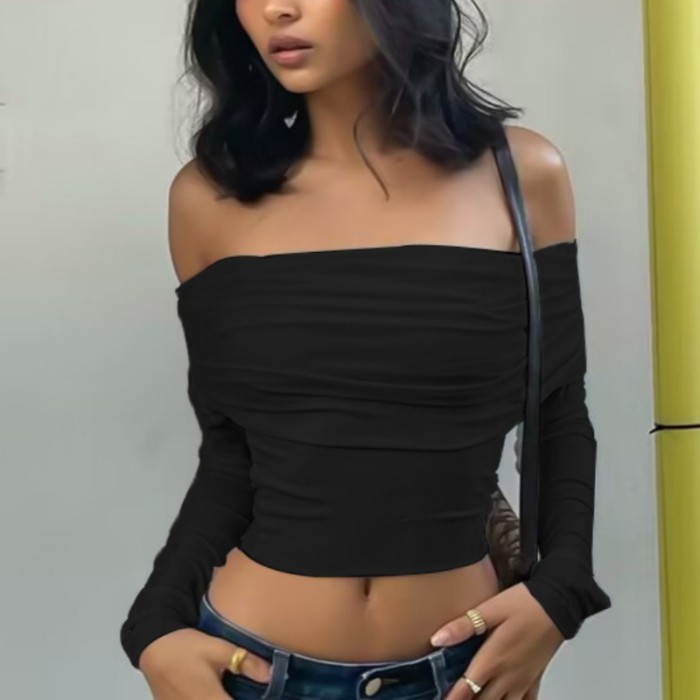 Simple Versatile Off-shoulder Shirt
