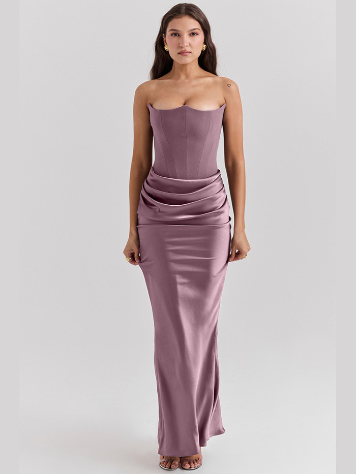 Sexy Velvet Off Shoulder Fishtail Elegant Slim Fit Long Party Dress