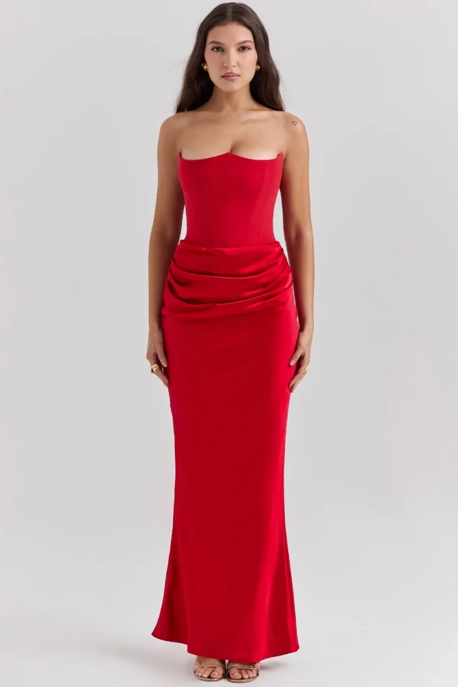 Sexy Velvet Off Shoulder Fishtail Elegant Slim Fit Long Party Dress