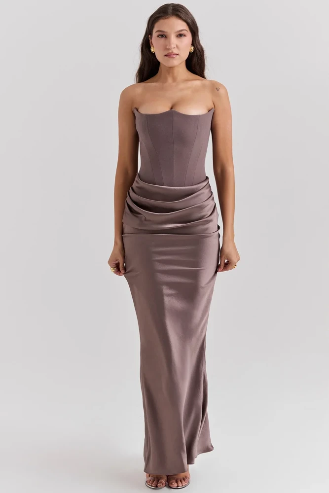 Sexy Velvet Off Shoulder Fishtail Elegant Slim Fit Long Party Dress