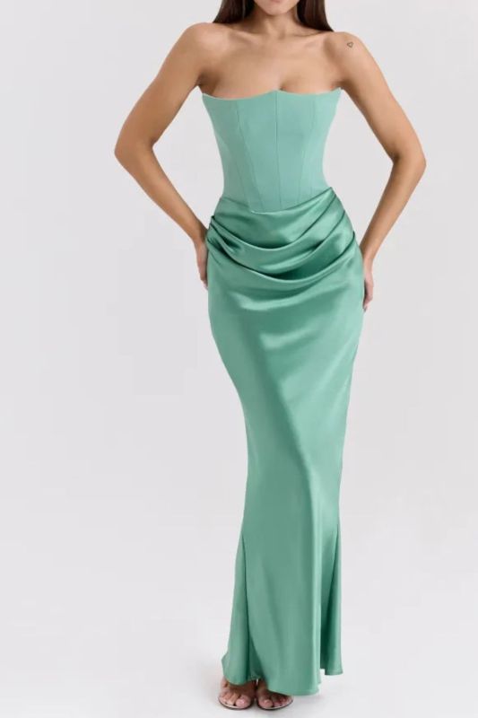Sexy Velvet Off Shoulder Fishtail Elegant Slim Fit Long Party Dress