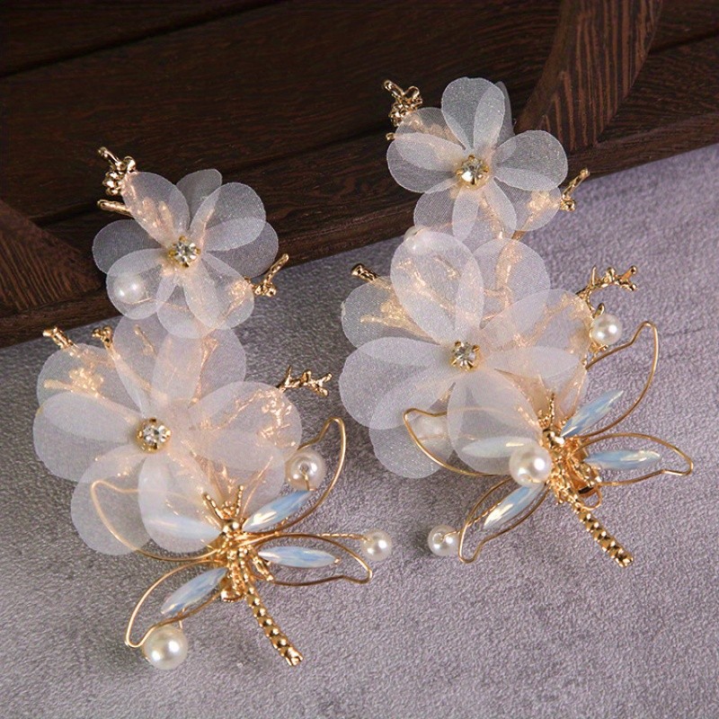 Ancient Costume Wedding Accessories Dragonfly Hairpin Ancient Style Hanfu Hair Ornament Hairpin Accessories Fairy Tassel Performance Step Shake