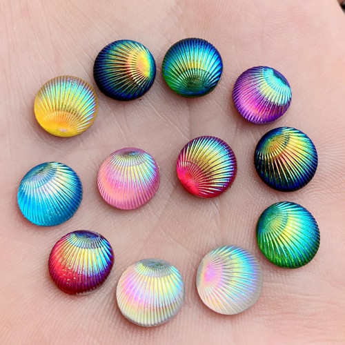 30pcs 1.0cm\u002F0.39in Resin Iridescent Rainbow Color-Changing Round Flat Back for DIY Jewelry, Wedding Decor, Scrapbooking, Shoe & Boot Embellishments, Scrapbooking Supplies, Vibrant, Decorative Craft Material, Wedding Decorations, Iridescent, Smooth Finish, Craft, Craft Enthusiasts